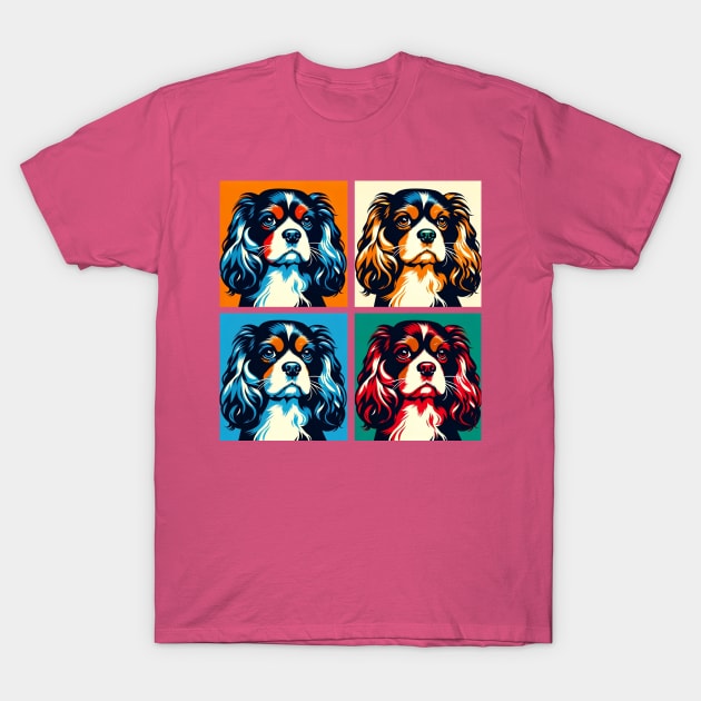 King Charles Spaniel Pop Art - Dog Lovers T-Shirt by PawPopArt